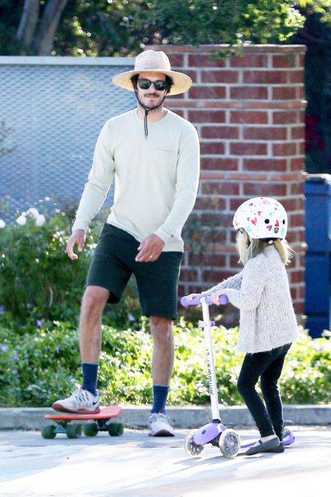 Adam Brody spending time with his daughter.